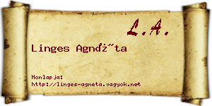 Linges Agnéta névjegykártya